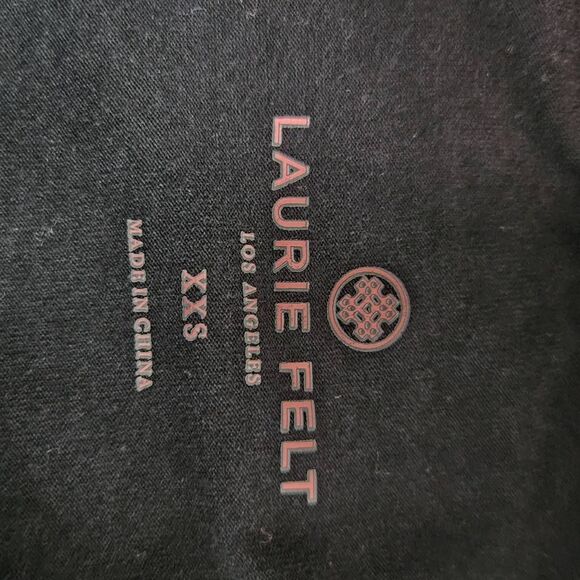 Laurie Felt Black Long Sleeve Tee with Rainbow Stitching Size XXS - Picture 5 of 7